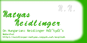 matyas neidlinger business card